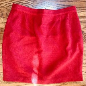 ELENA BRUNELLI Red Tweed Skirt  Made in Italy  Size 42 or Size 6